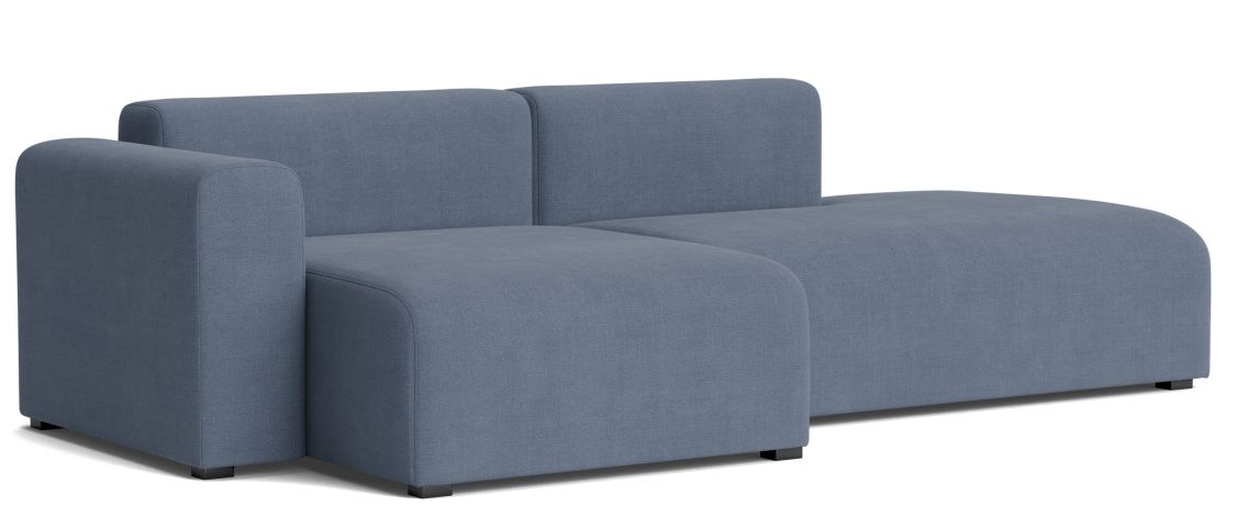 Blaues Mags Sofa von Hay, 2,5-Sitzer mit Armlehne links, modernes Wohnzimmer Sofa.