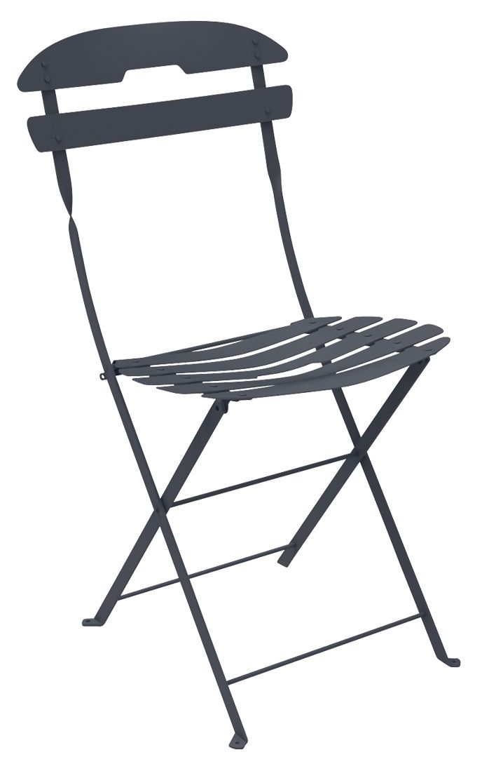 Grauer La Môme Klappstuhl von Fermob für den Garten oder Balkon, Outdoor-Möbel.