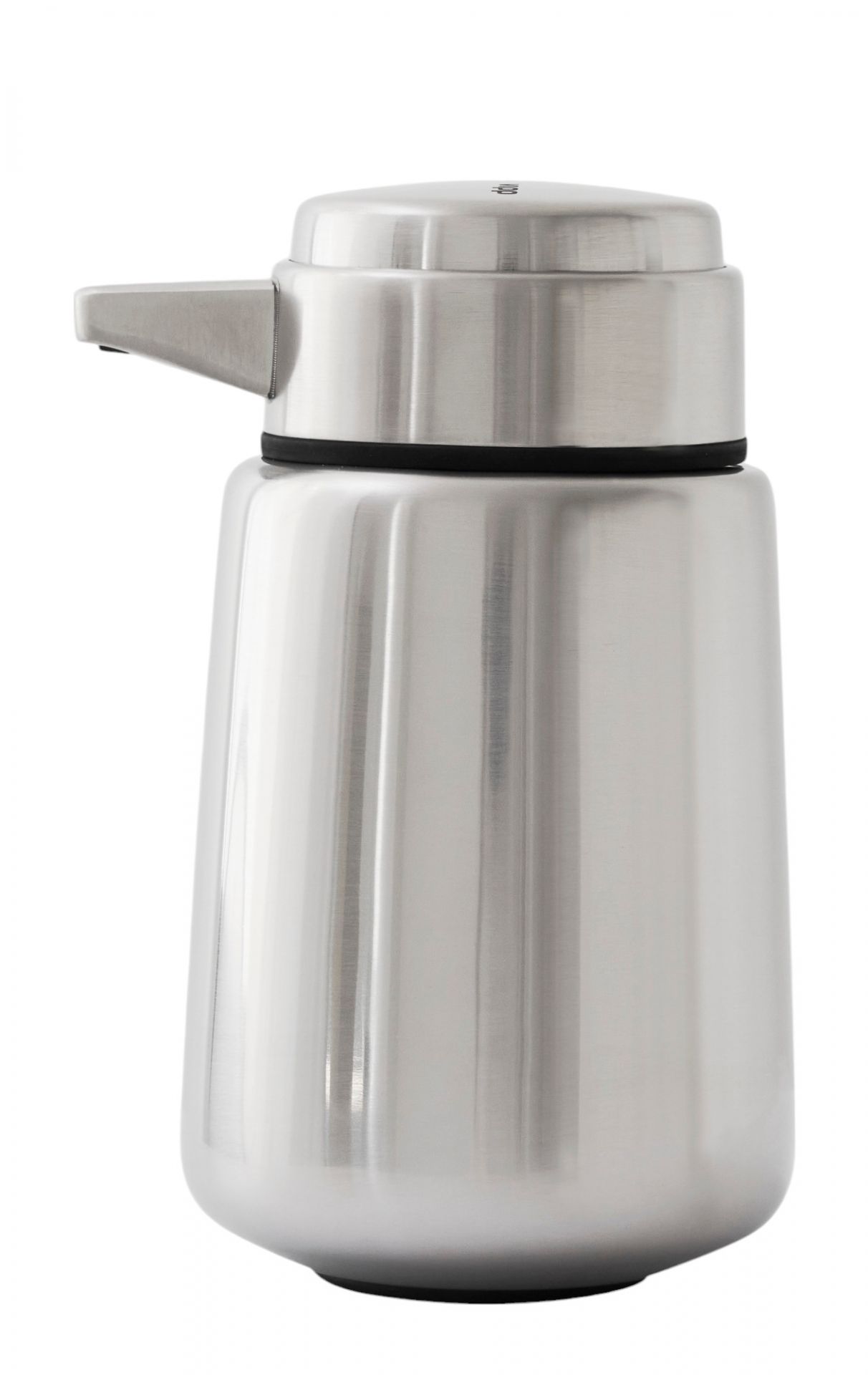 Vipp Seifenspender aus gebürstetem Edelstahl, moderner Spender für Küche und Bad, zeitloses Design.