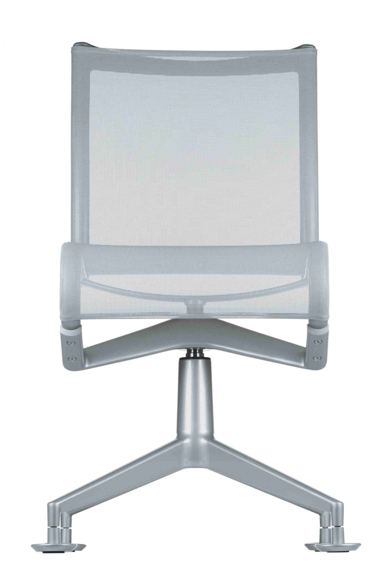 Meetingframe Drehstuhl mit Netzrückenlehne und silberfarbenem Fußkreuz, ergonomischer Bürostuhl für komfortables Sitzen.