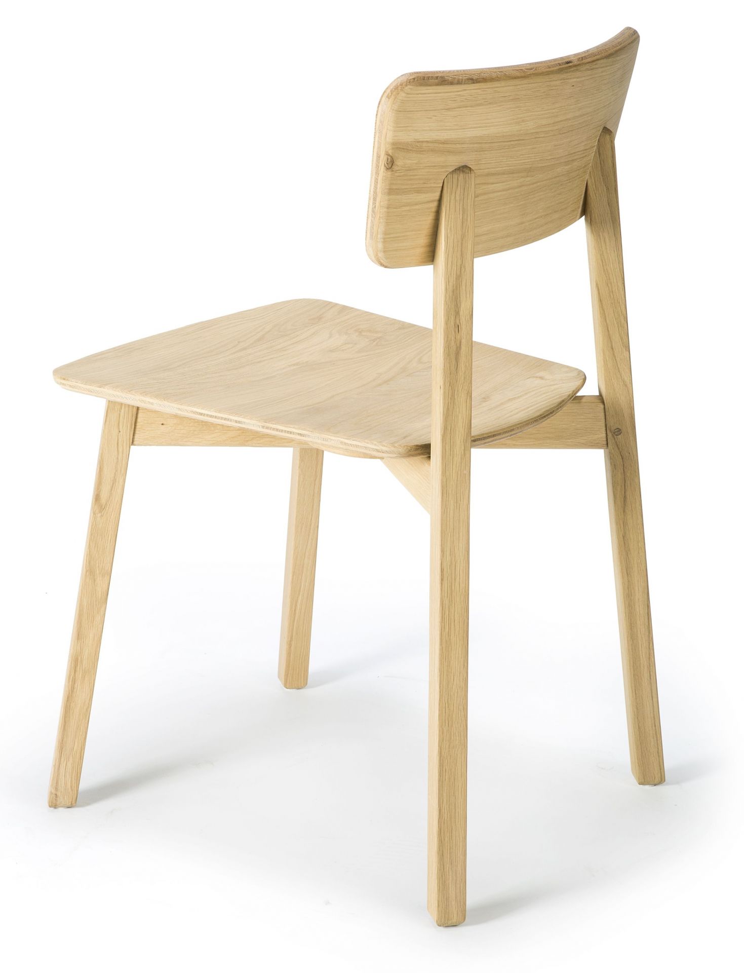 Casale Stuhl aus Eiche von Ethnicraft, lackiert, ohne Armlehne, modernes Design für Esszimmer.