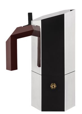 Alessi Menhir Espressokocher für 3 Tassen: Moderne Espressokanne aus Edelstahl und Aluminium.