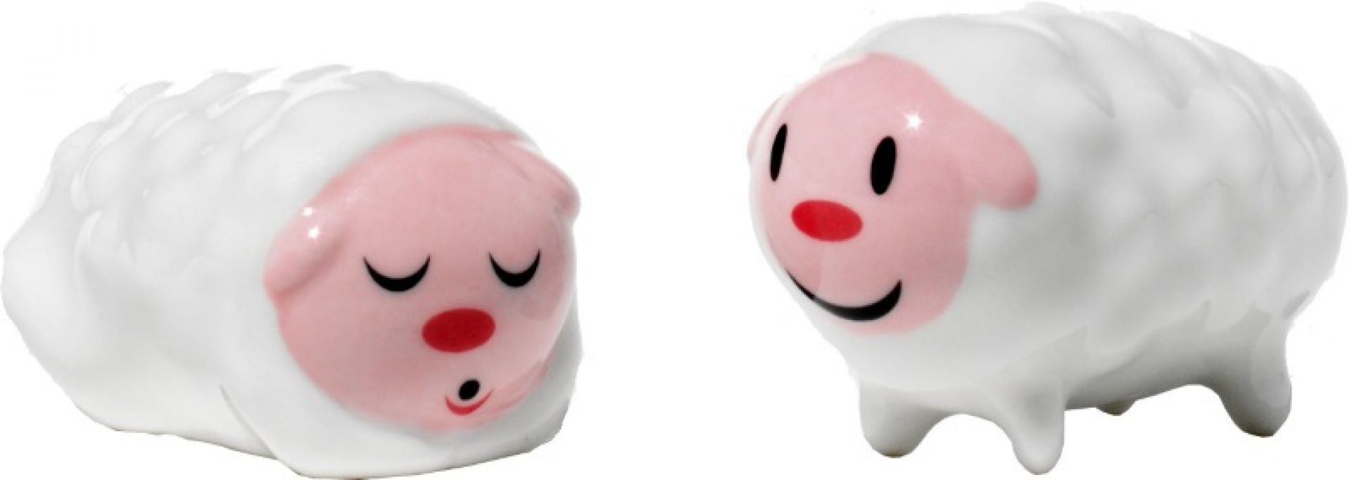 Alessi Tiny Little Sheeps Porzellanfiguren, 2er Set: Niedliche Deko-Schafe zum Sammeln und Verschenken.