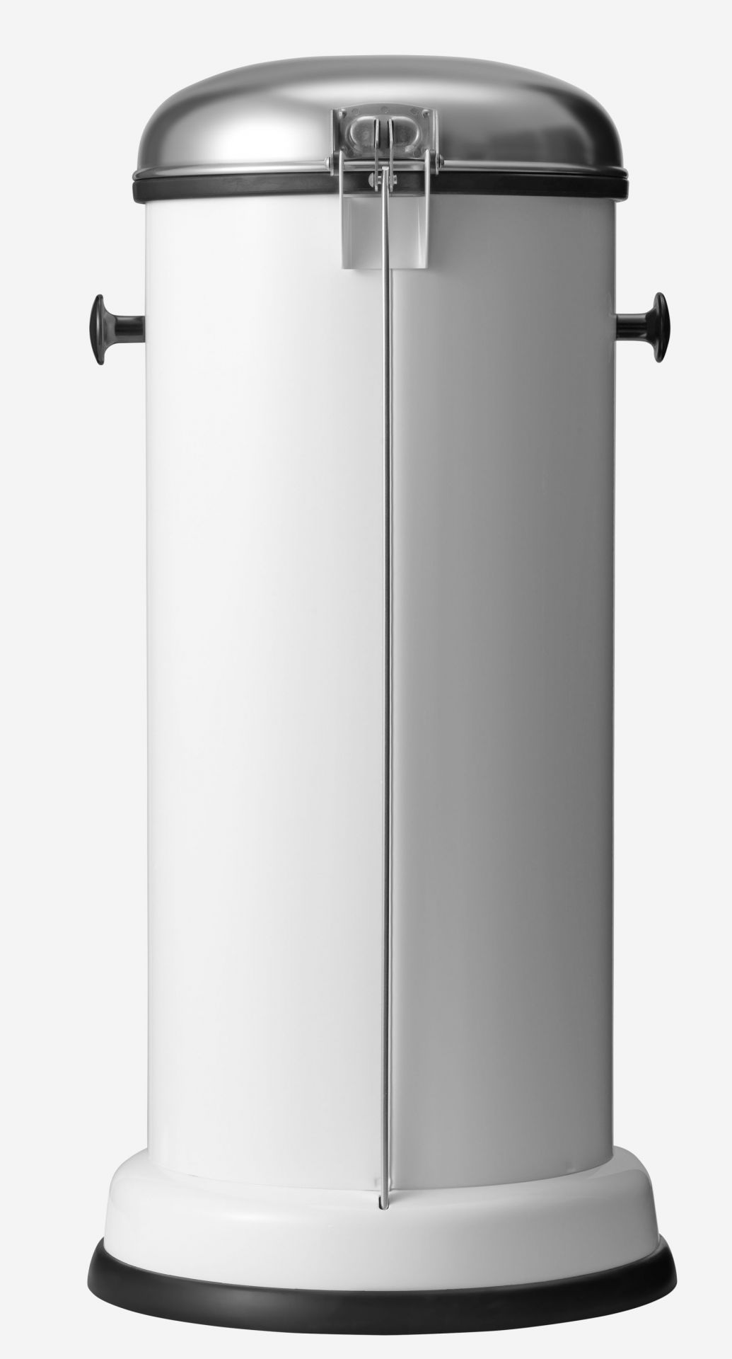 Weißer Vipp Treteimer mit 18 Litern Fassungsvermögen und silberfarbenem Deckel für Küche oder Bad.