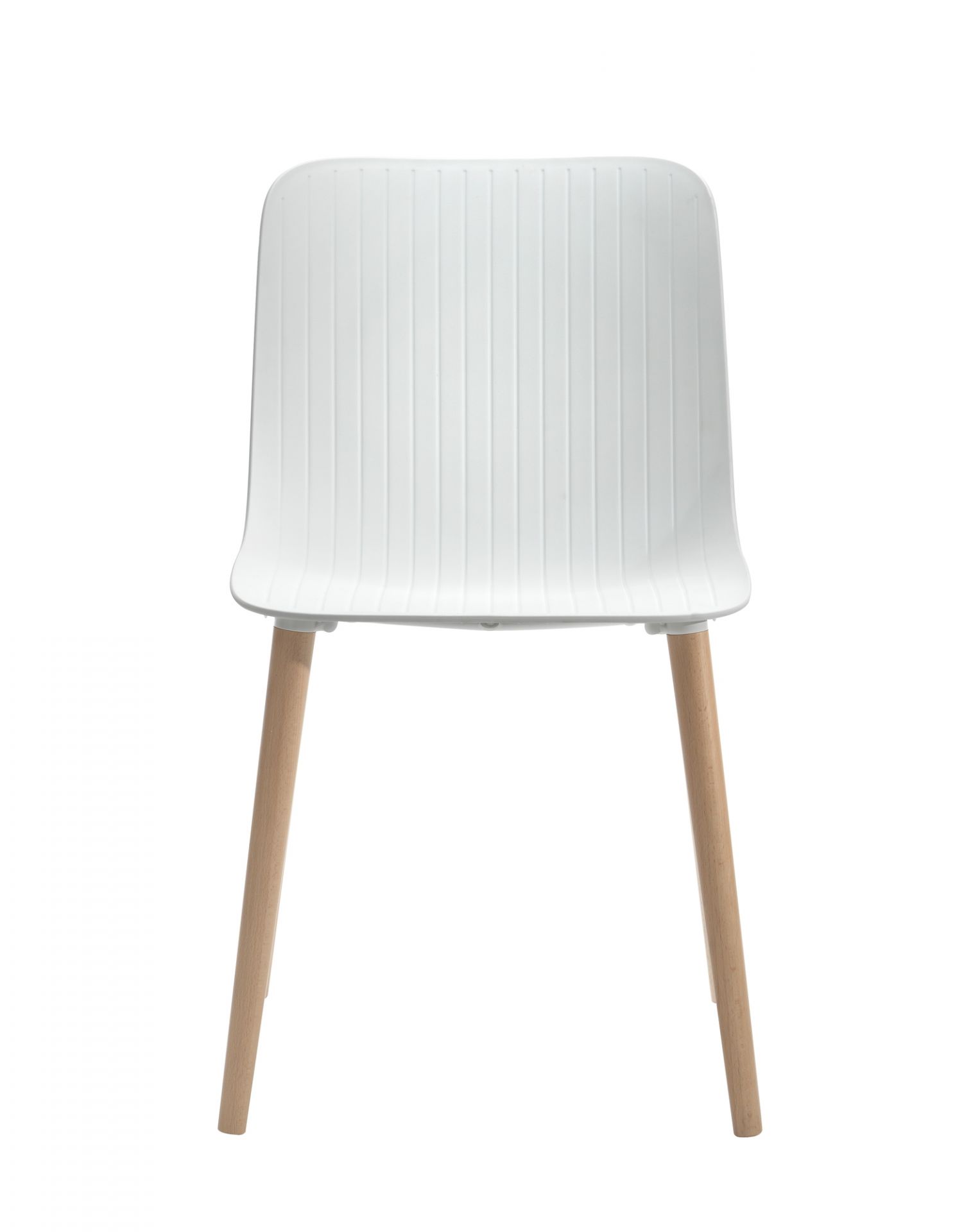 Weißer Dragonfly Stuhl mit Holzbeinen, moderner Esszimmerstuhl für Küche und Wohnbereich.