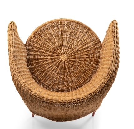 Draufsicht: Caribe Dining Chair, ein brauner Outdoor-Stuhl aus Rattan von ames.