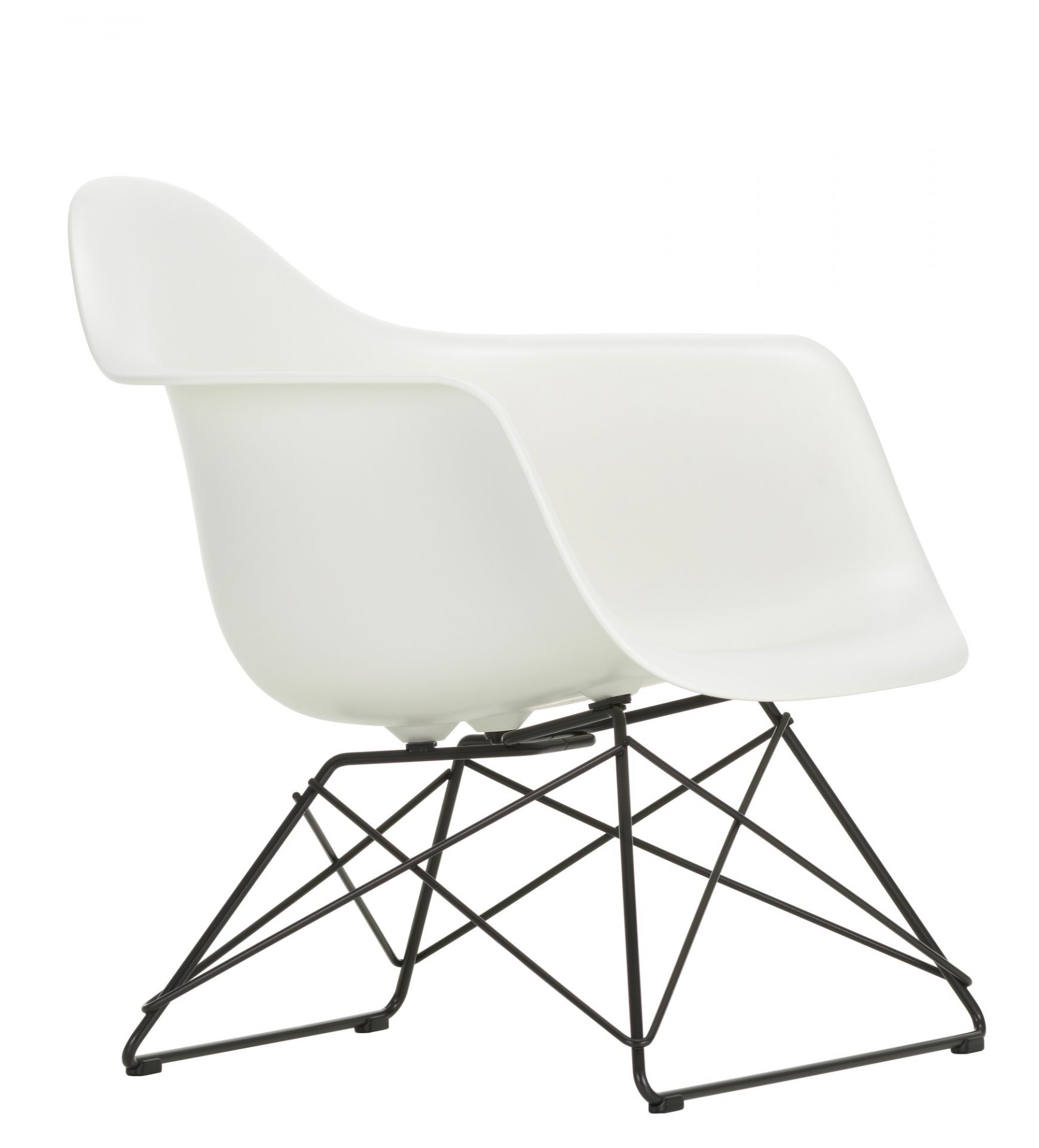 Eames Plastic Arm Chair DAX Stuhl Vitra Chrom - Tiefschwarz