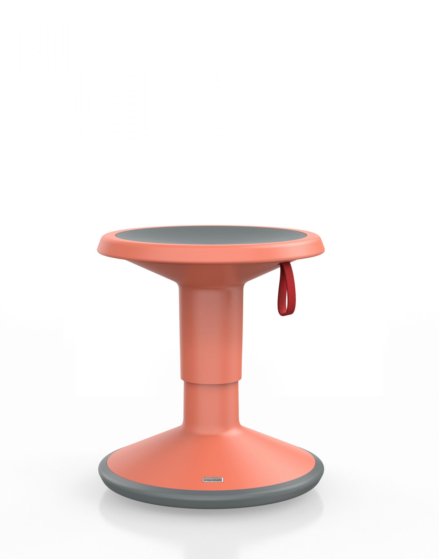 Interstuhl UP Junior Edition Kinderhocker in Lachsorange, ergonomischer Sitzhocker für Kinder, höhenverstellbar und kippsicher.