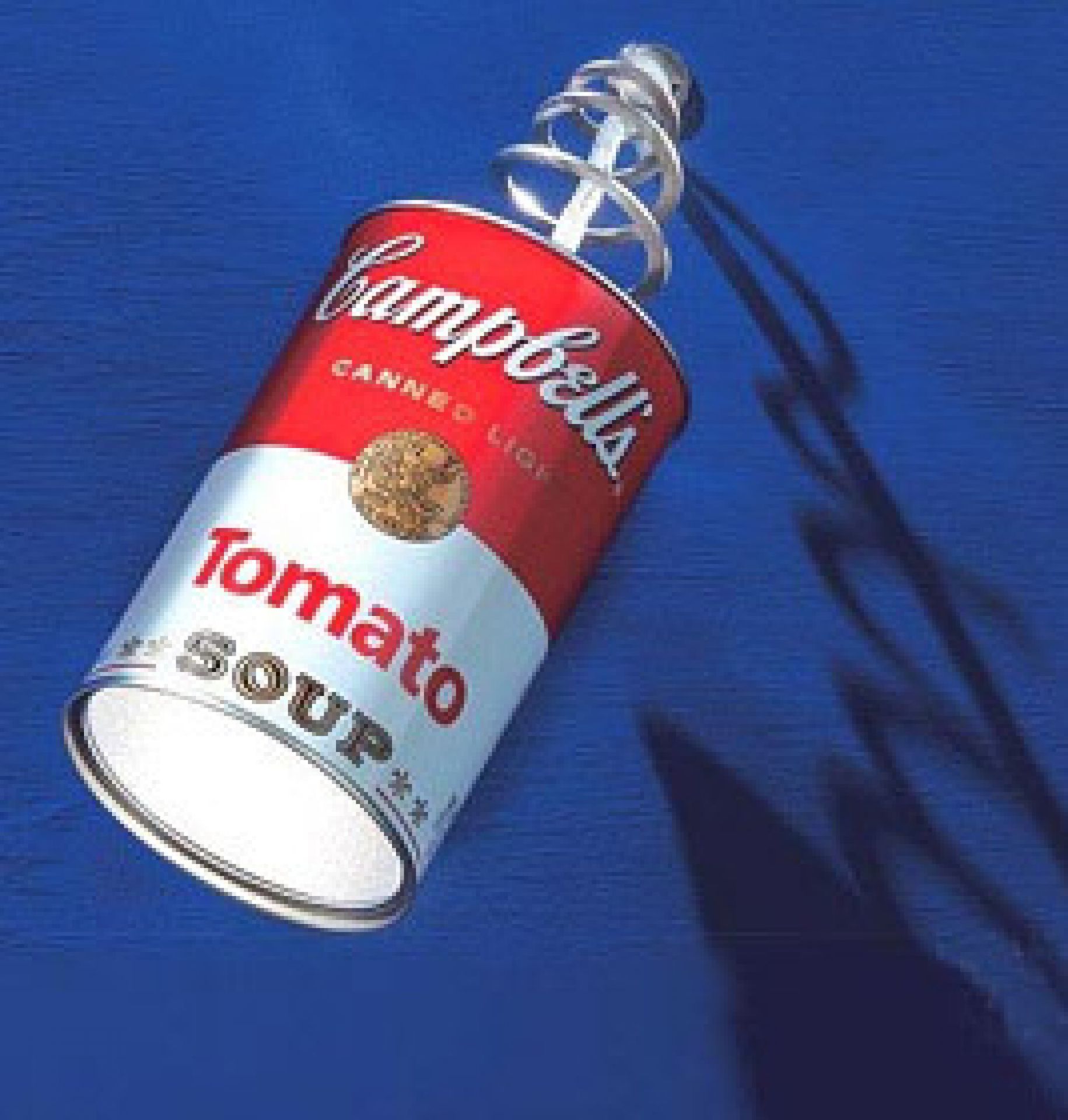 Canned Light Lampe: Pendelleuchte oder Wandleuchte im Dosen-Design von Ingo Maurer. Rote Dose.