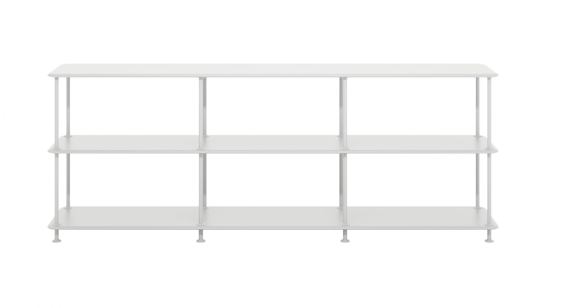 Montana Free Regal in Weiß mit drei Fächern, modernes Design für Wohnzimmer und Büro.