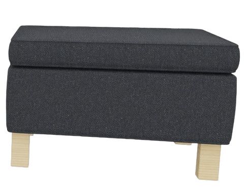 Grauer Krefeld Hocker von Knoll International mit Holzfüßen, ideal als Fußhocker oder Sitzgelegenheit.