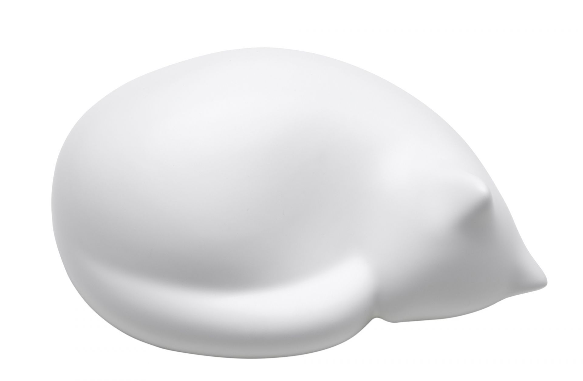 Weiße, schlafende Katze Figur "Resting Cat" von Vitra, kleine Design Deko Katze.