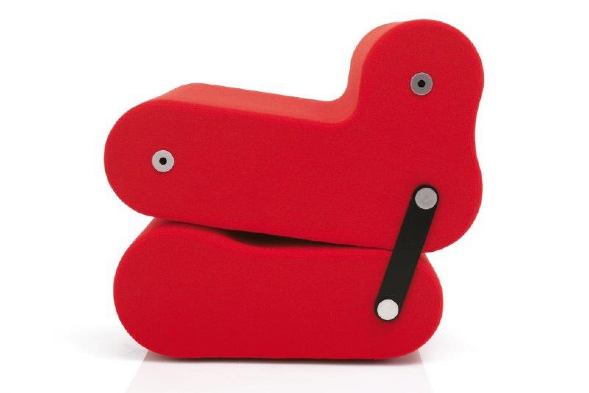 Roter Multichair Sessel von B-Line, moderner Design-Sitzmöbel für Wohnzimmer und Büro, flexible Sitzpositionen.