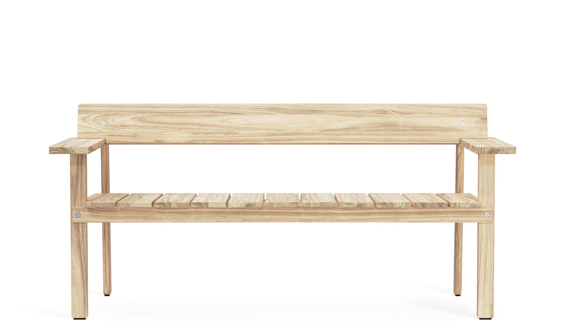 GL101 Timbur Bank von Carl Hansen & Søn: Helle Holzbank für den Außenbereich.