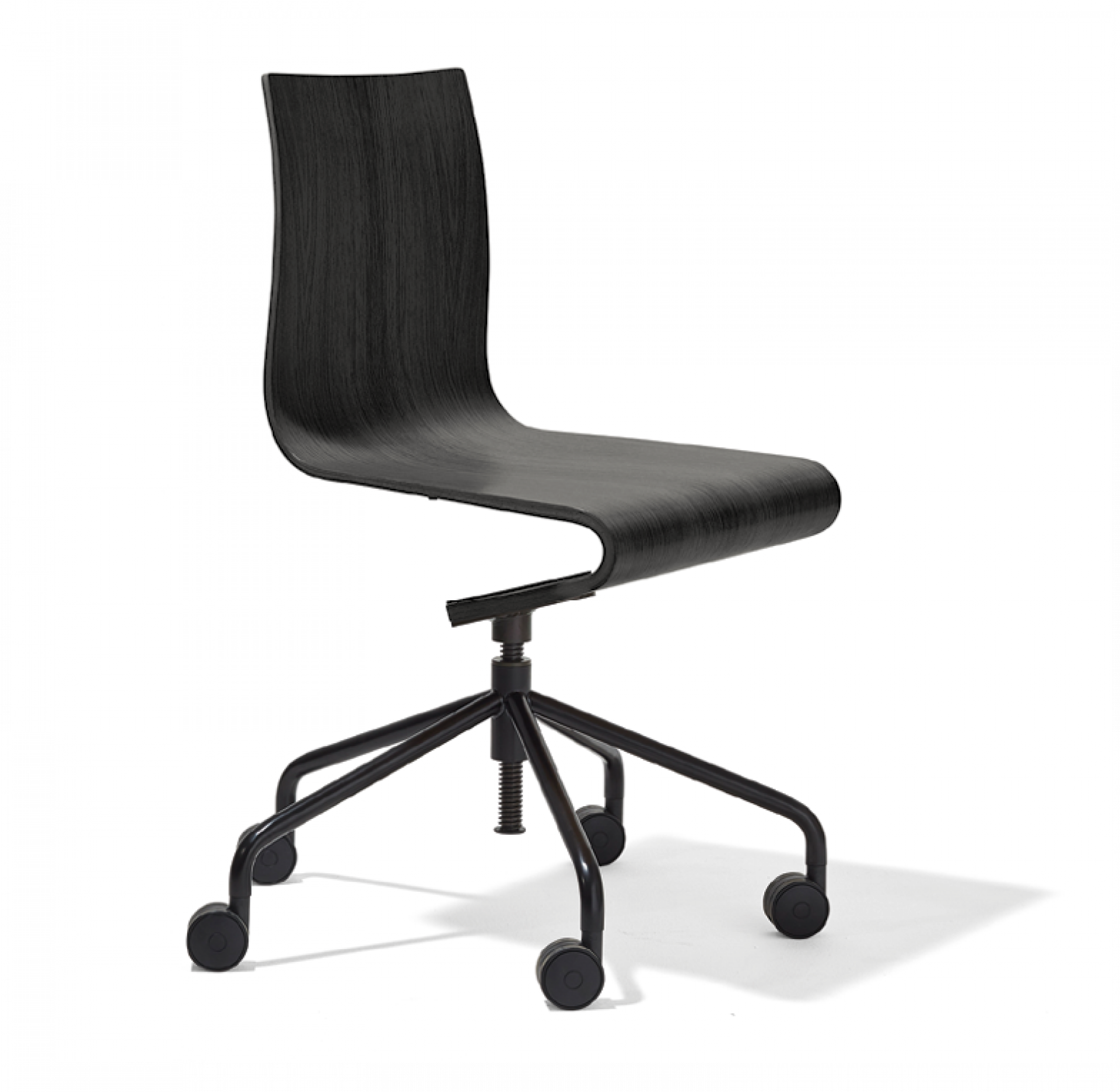 Schwarzer Seesaw Arbeitsstuhl von Richard Lampert mit Rollen, ergonomisch und modern für Büro und Homeoffice.