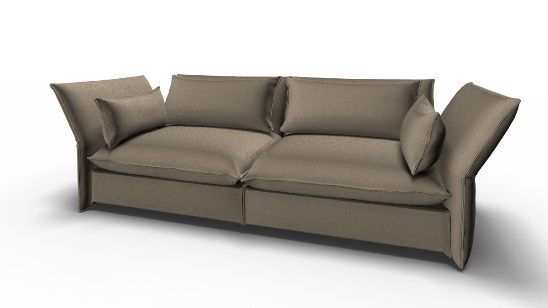 Mariposa Sofa in Sand von Vitra, ein modernes 3-Sitzer Sofa mit weichen Kissen.