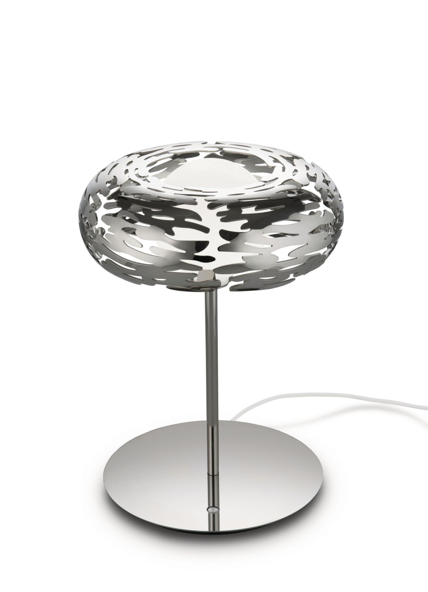 Alessi Barklamp BM11 Tischleuchte aus Edelstahl, modernes Design für Wohnzimmer und Schlafzimmer.