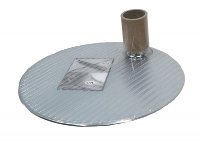 Silberner Tolomeo Tischleuchten-Fuß (ø23cm) von Artemide, noch in Folie verpackt, für moderne Tischlampen.