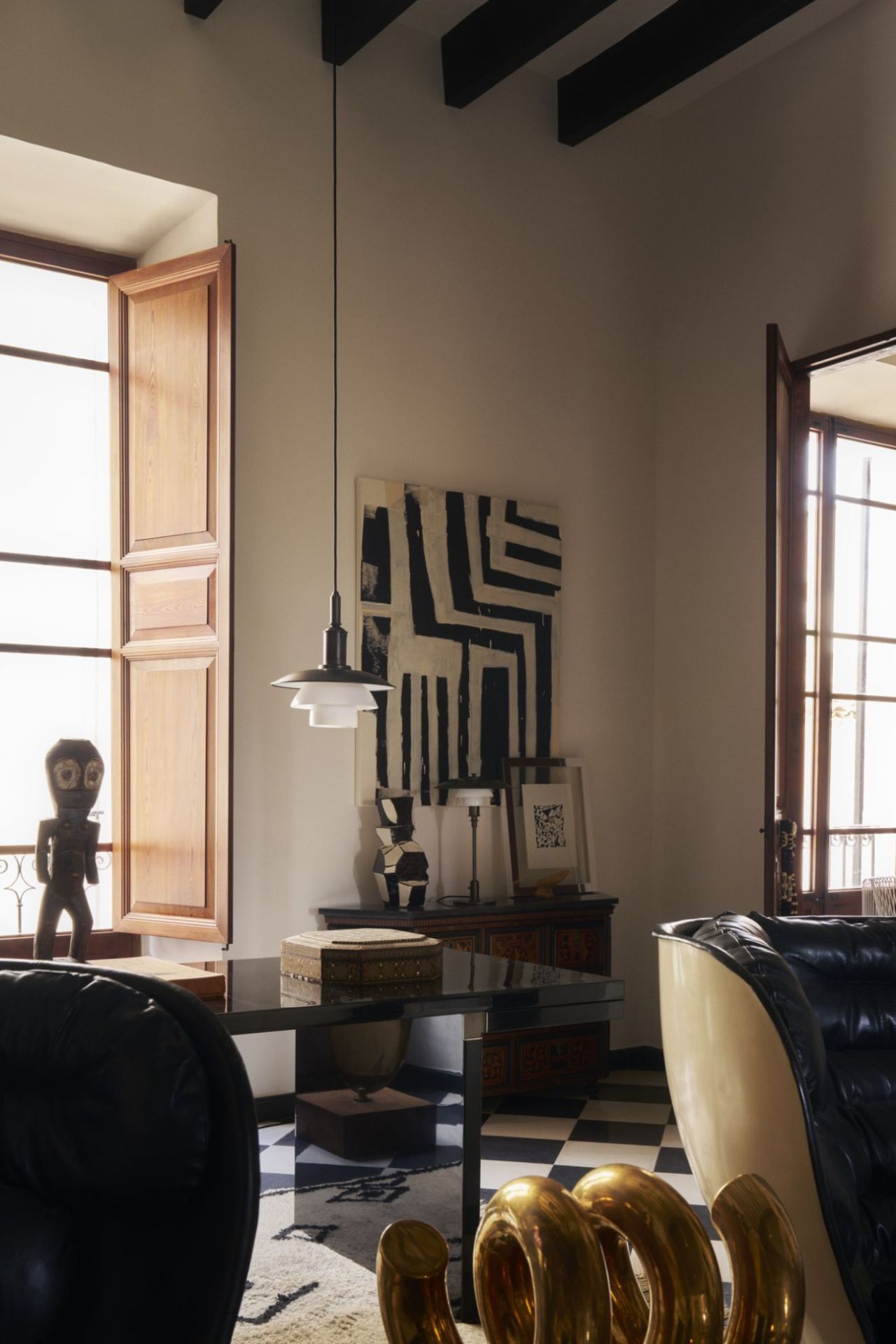 PH 3/3 Aged Brass Opal Pendelleuchte Louis Poulsen