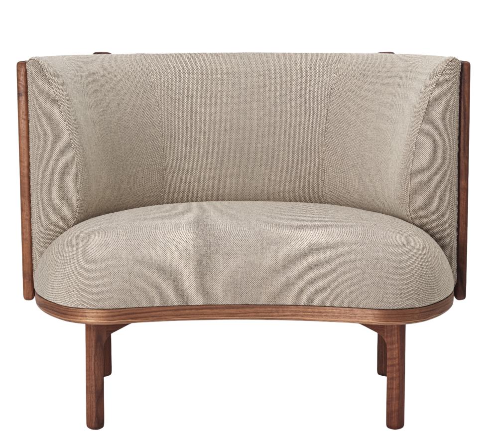 RF1904 Sideways Lounge Chair von Carl Hansen & Søn: Sessel aus Nussbaum mit Re-Wool Bezug.