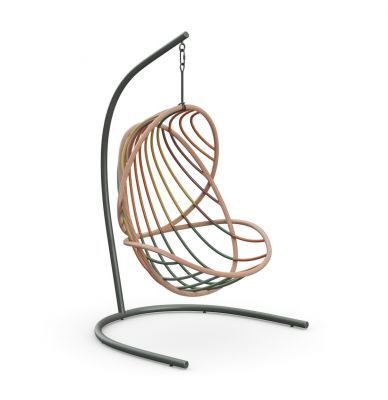 Kida Hängesessel von Dedon mit Standfuß: Moderner Outdoor-Sessel zum Entspannen im Garten.