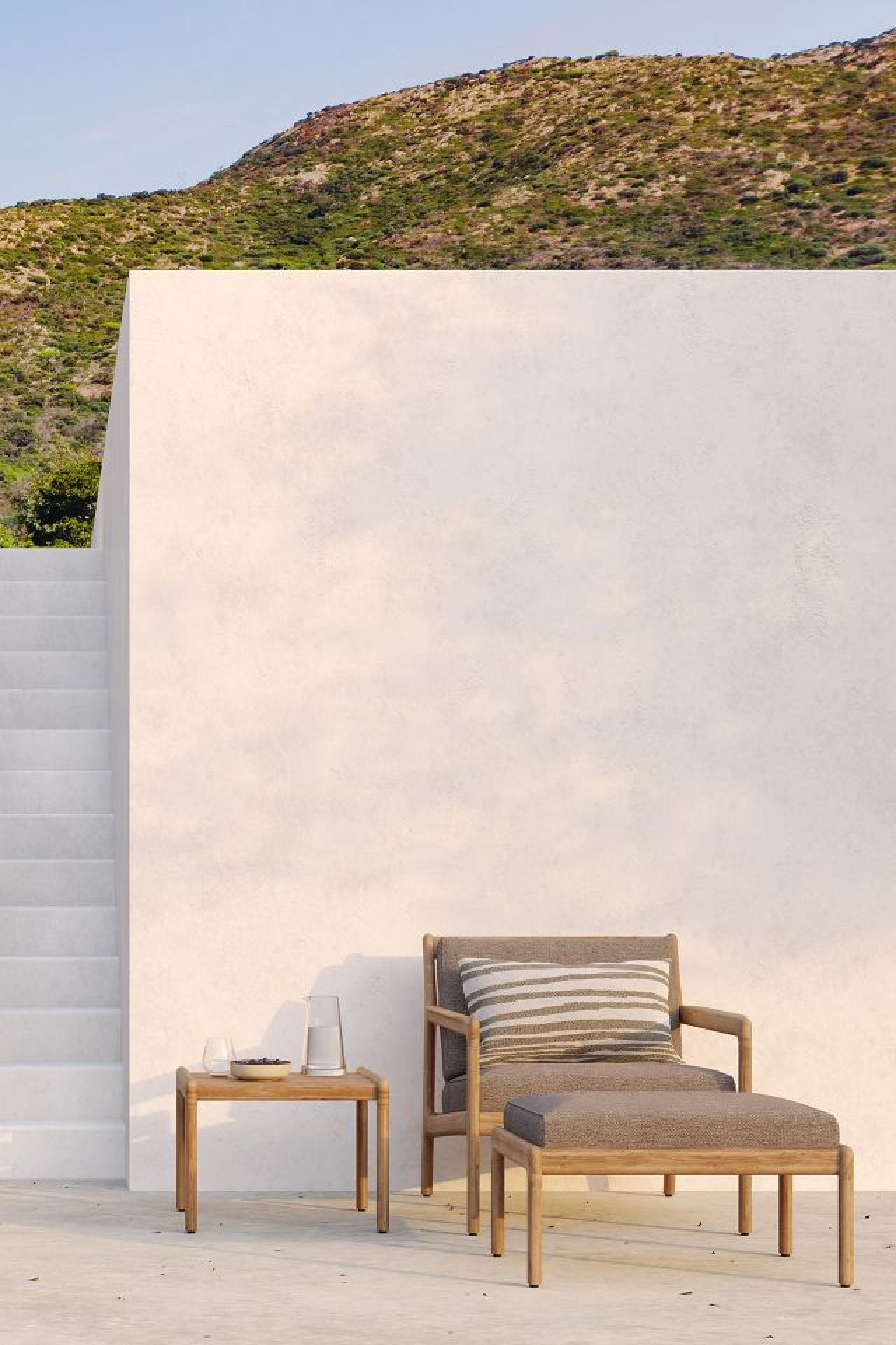 Jack Outdoor Polsterhocker Teak Mokka Ethnicraft