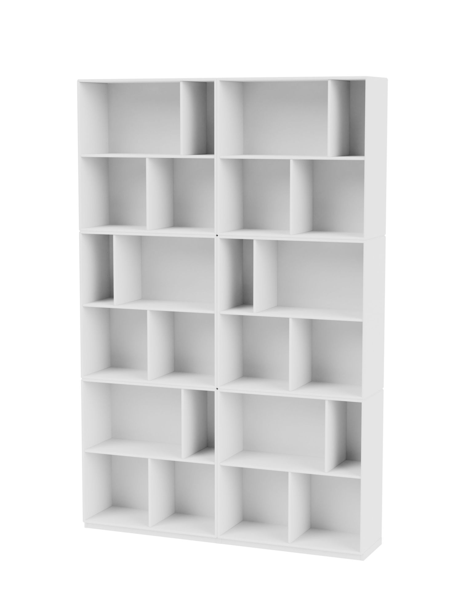 Weißes Read Bücherregal von Montana, modulare Regale für Bücher und Dekoration.