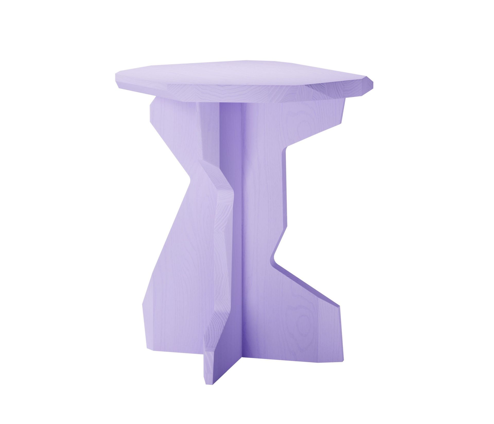 FELS Hocker aus Esche in Lila, moderner Holzhocker für Wohnzimmer und Esszimmer.