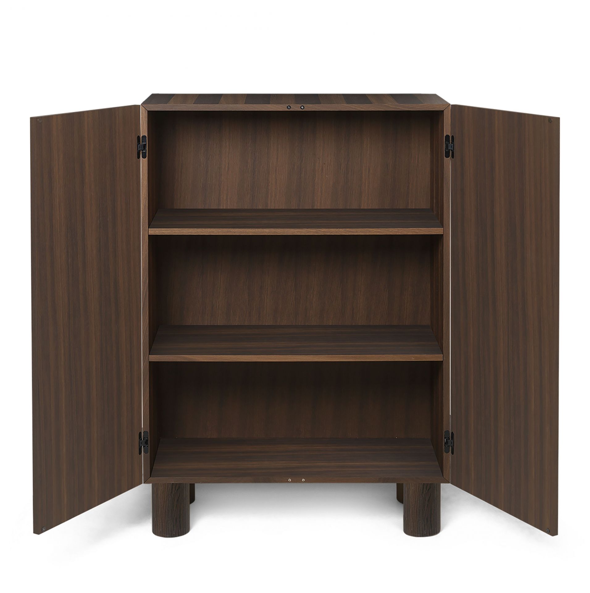 Offener Post Storage Schrank von Ferm Living aus geräucherter Eiche mit drei Regalböden.