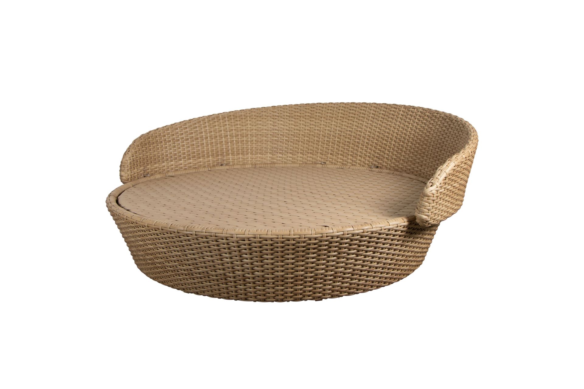 Ocean Daybed von Cane-Line: Großes, rundes Outdoor-Daybed aus Rattan, ideal für Garten und Terrasse.