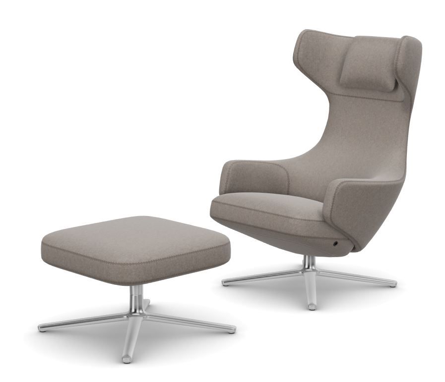Grand Repos Sessel  + Ottoman NEUE MECHANIK POLIERT / COSY FOSSIL Vitra EINZELSTÜCK