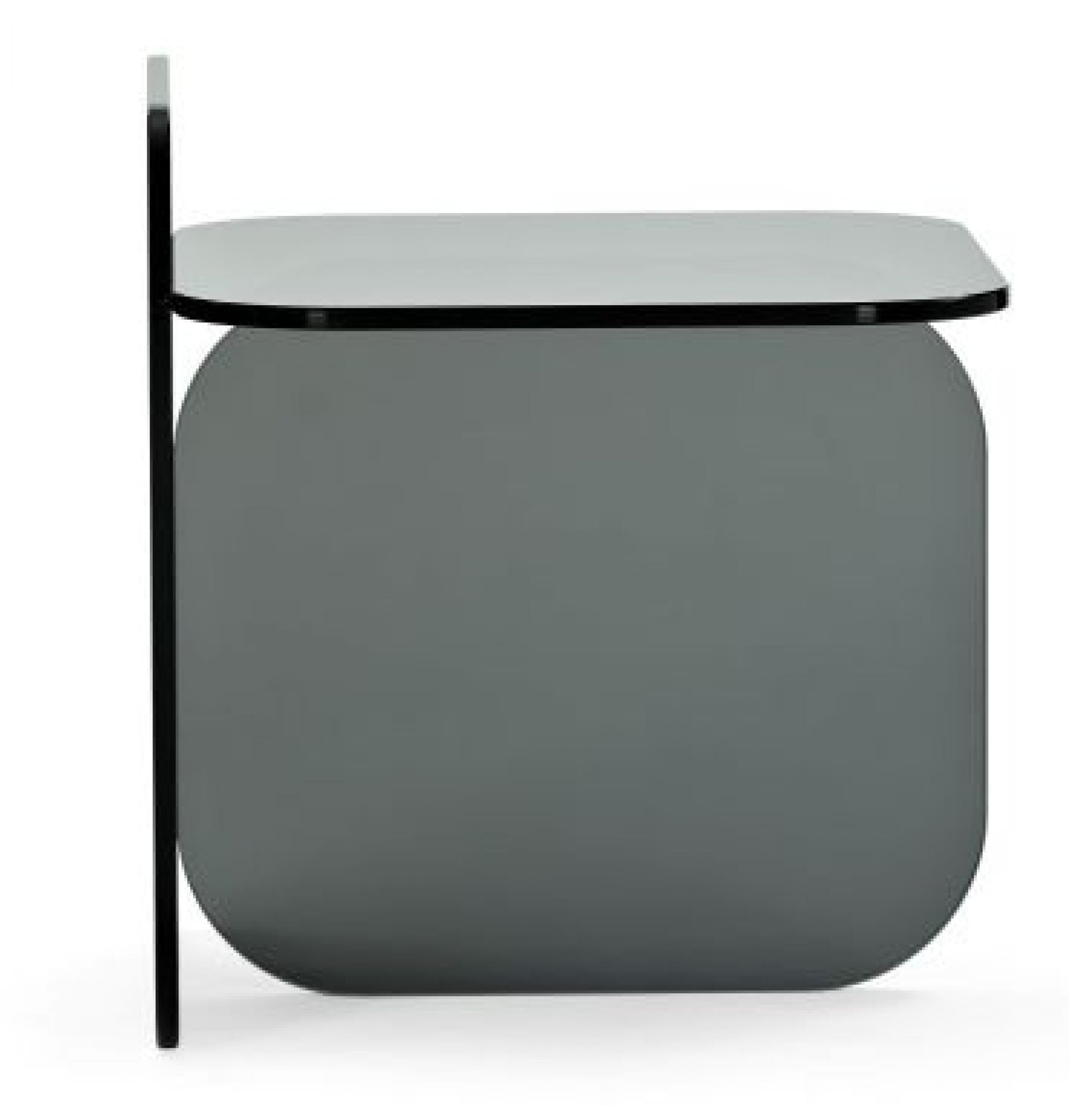 Grauer Sol Beistelltisch von ClassiCon, moderner Nachttisch für Schlafzimmer und Wohnzimmer.