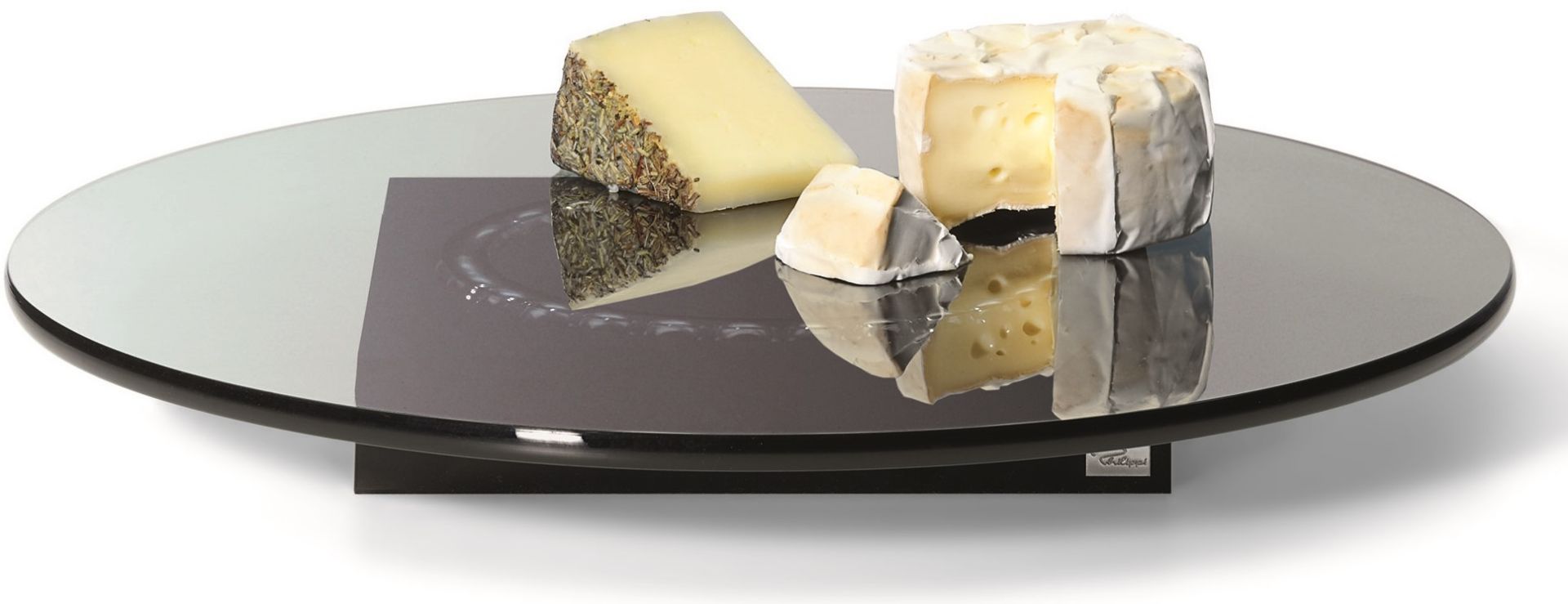 Philippi Lazy Susan Drehteller mit Käse-Arrangement, Servierplatte für Käse und Antipasti.