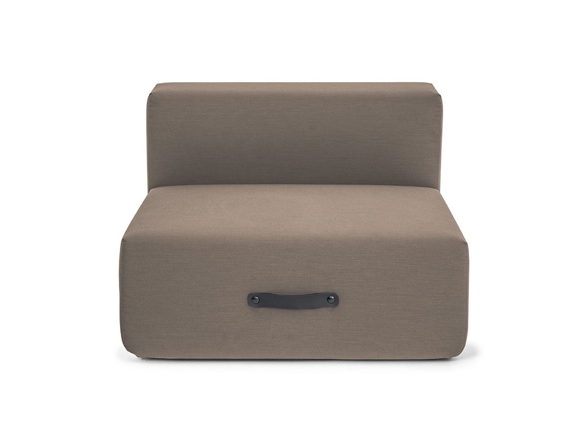 Miami Outdoor Sofa Basismodul Taupe von Conmoto, modernes Gartenmöbel, Lounge Sofa Element in Taupe.