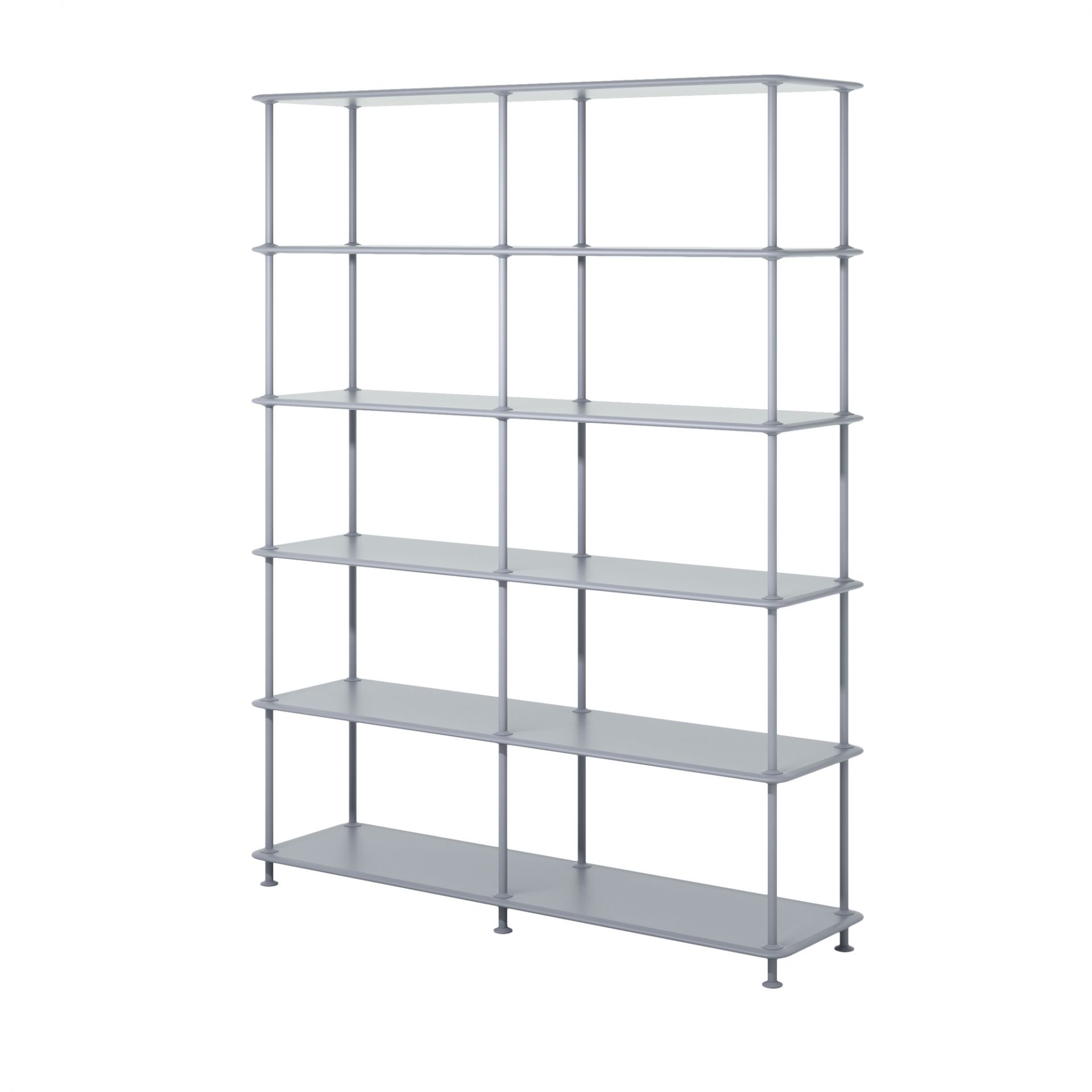 Montana Free Regal in Fjord: Freistehendes, modulares Regalsystem mit fünf Ebenen.