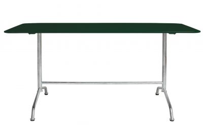 Haefeli Esstisch Outdoor von Embru: Grüner Gartentisch mit Stahlgestell für den Außenbereich.