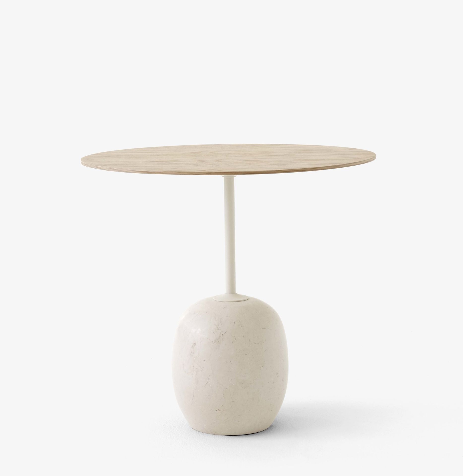 Lato LN8 / LN9 Beistelltisch mit Holzplatte AndTradition Eiche - Marmor Crema Diva