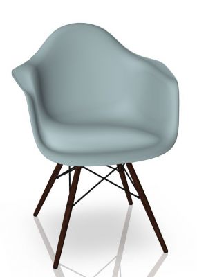 Eames Plastic Arm Chair DAW Stuhl Vitra Ahorn dunkel - Eisgrau