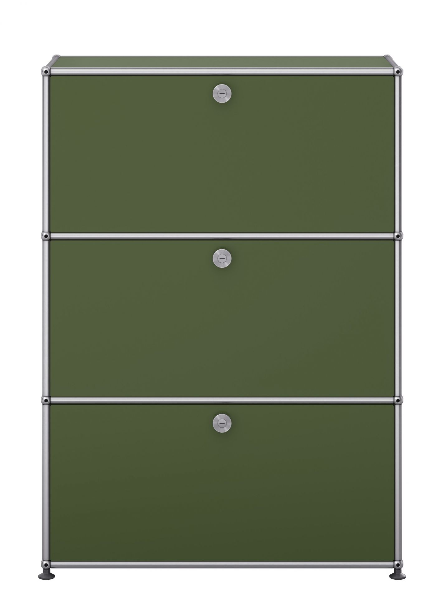 USM Haller Highboard mit 3 Klappen – QUICK SHIP Olivgrün