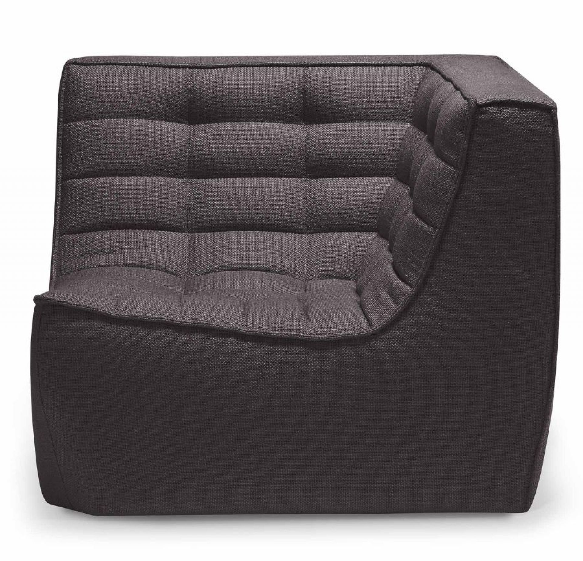 N701 Sofa Ecke in Dunkelgrau von Ethnicraft: Modulares Ecksofa mit gesteppter Polsterung.