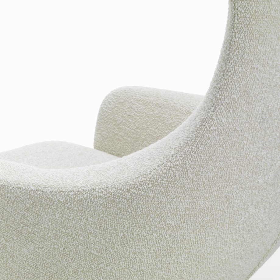 Grand Repos Sessel  + Ottoman Vitra Poliert Nubia Elfenbein / Perle