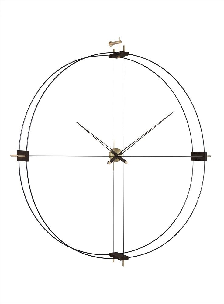 Delmori Clock Wanduhr: Moderne Design Wanduhr in Schwarz und Wenge, minimalistisch und elegant.
