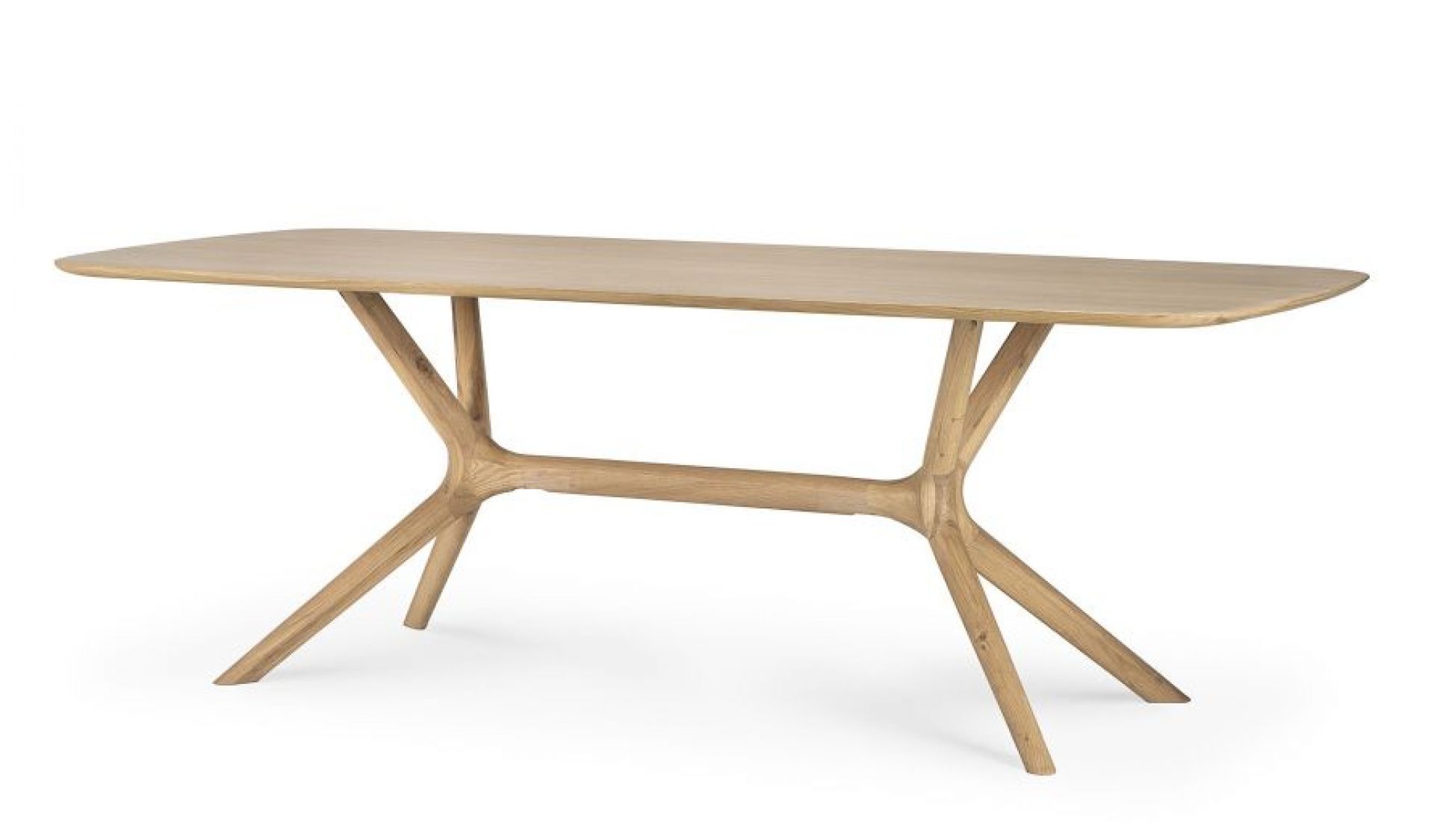 Ethnicraft X Tisch aus Eiche, Esstisch mit einzigartigem, modernem Untergestell aus Massivholz.