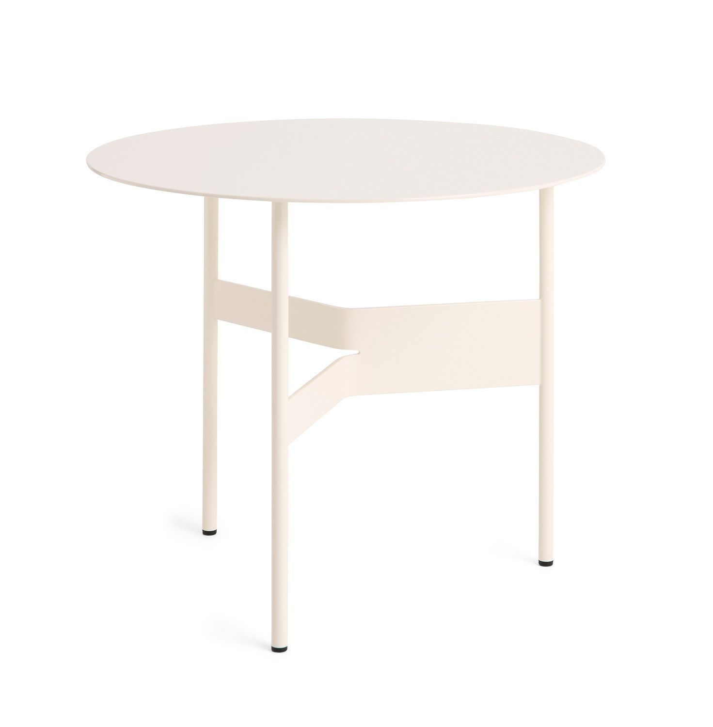 Weißer, runder Shim Table Couchtisch von Hay mit minimalistischem Design für Wohnzimmer und Lounge.