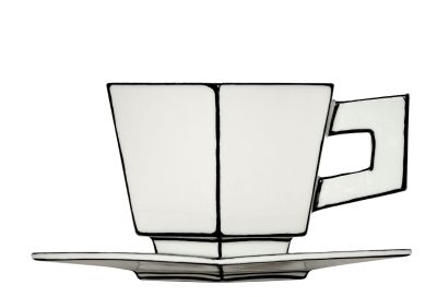 Capuucino Tasse Weiß/Schwarz Carte Blanche Serax  