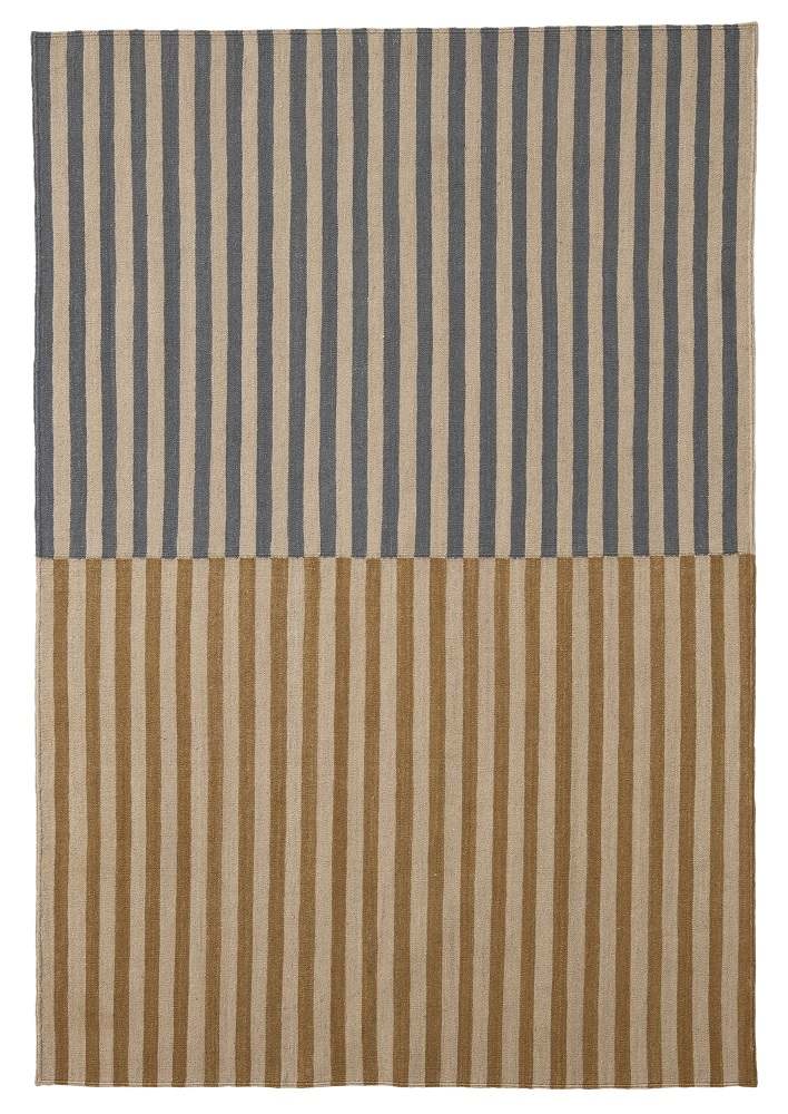 Ceras Teppich von Nanimarquina mit Streifen in Grau-Beige und Beige-Braun, 200x300 cm. Moderner Wollteppich.