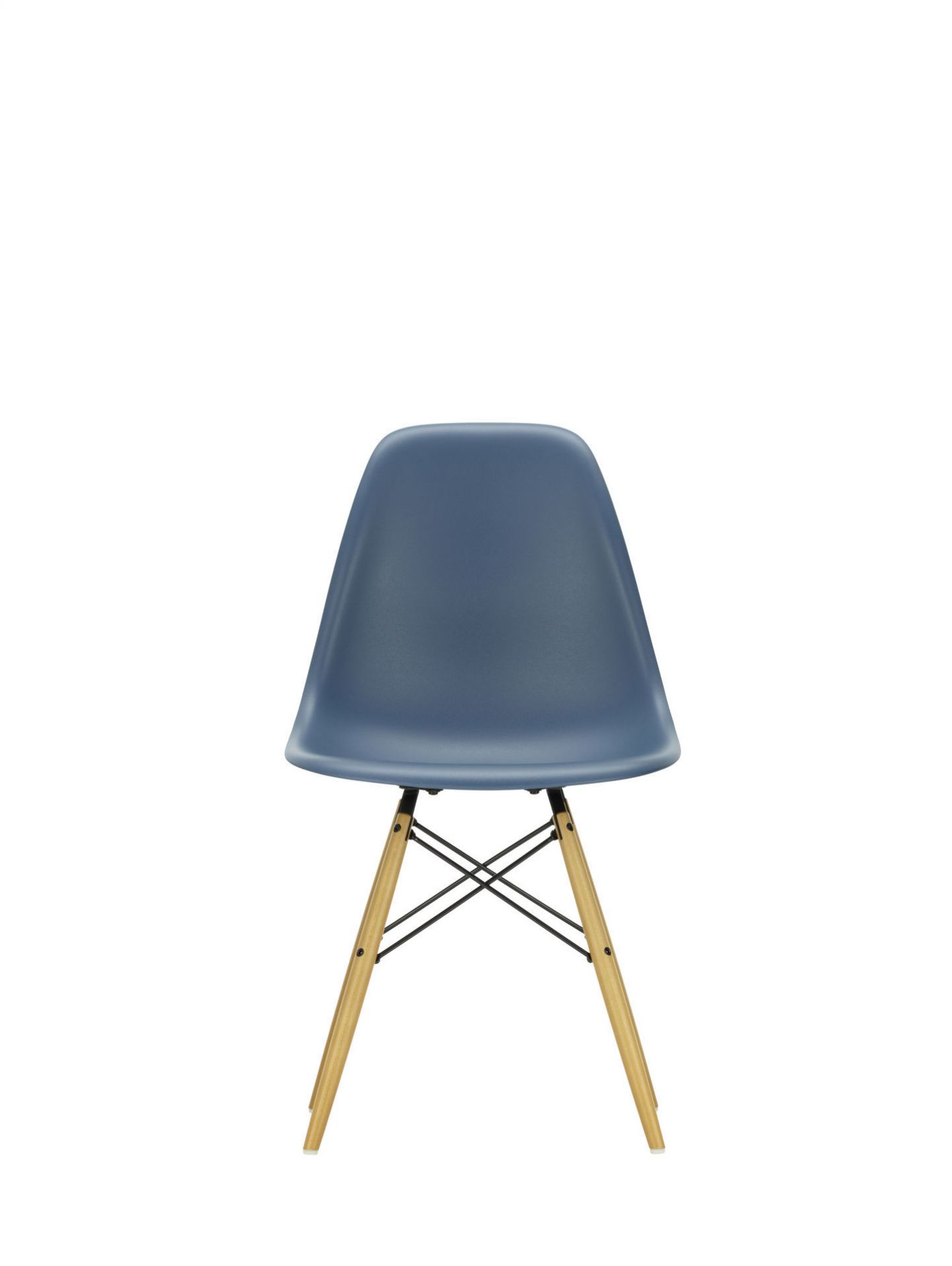 Eames Plastic Side Chair DSW Stuhl Vitra Ahorn dunkel-Meerblau