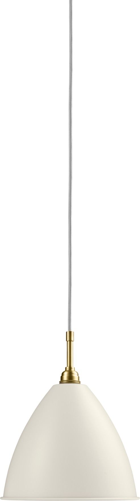 Bestlite Pendelleuchte BL9 in Weiß mit Messingdetails, moderne Hängelampe für Wohnräume.