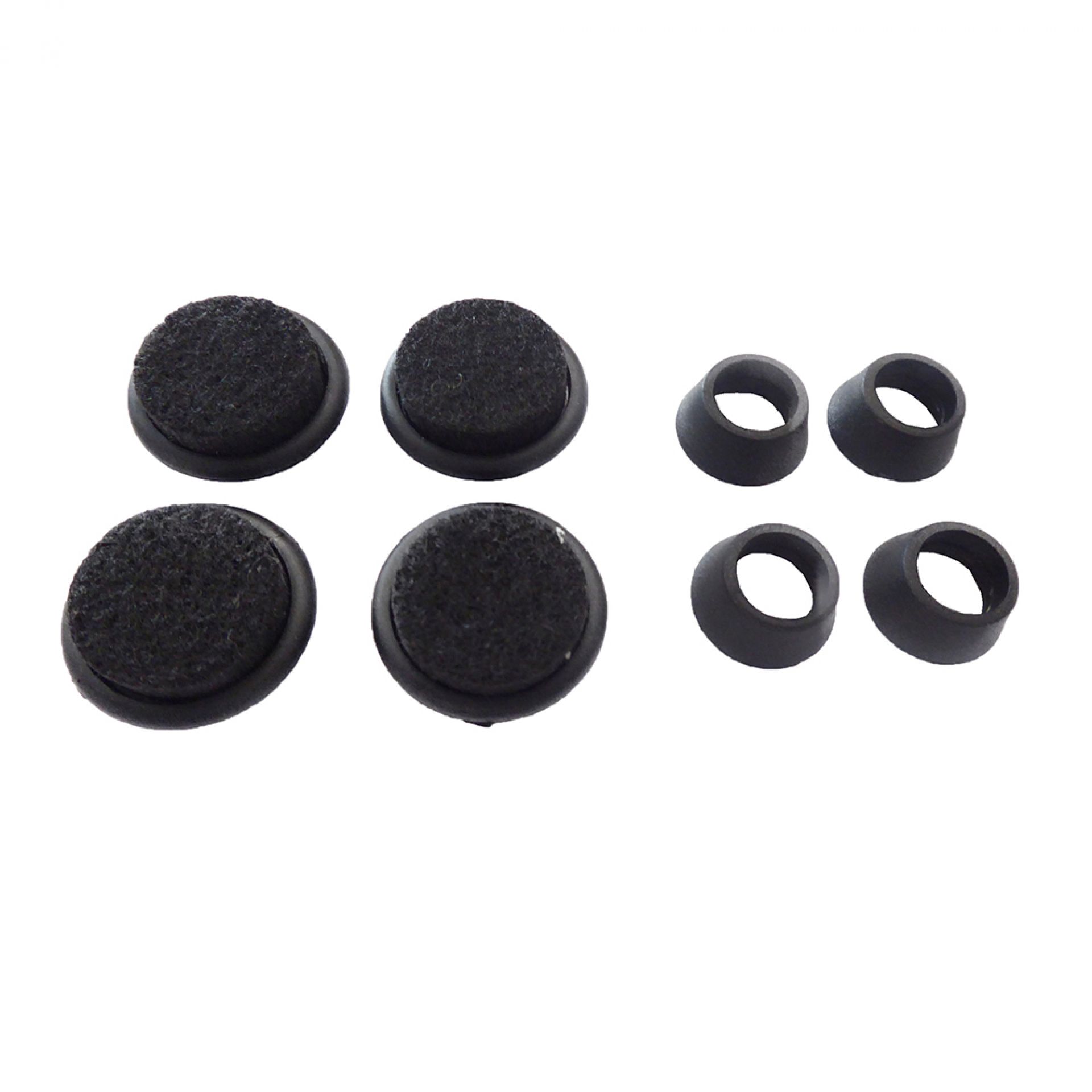 Schwarzer Filzgleiter Satz für Eames Plastic Chair: Gleiter und Hülsen für Stuhlbeine.