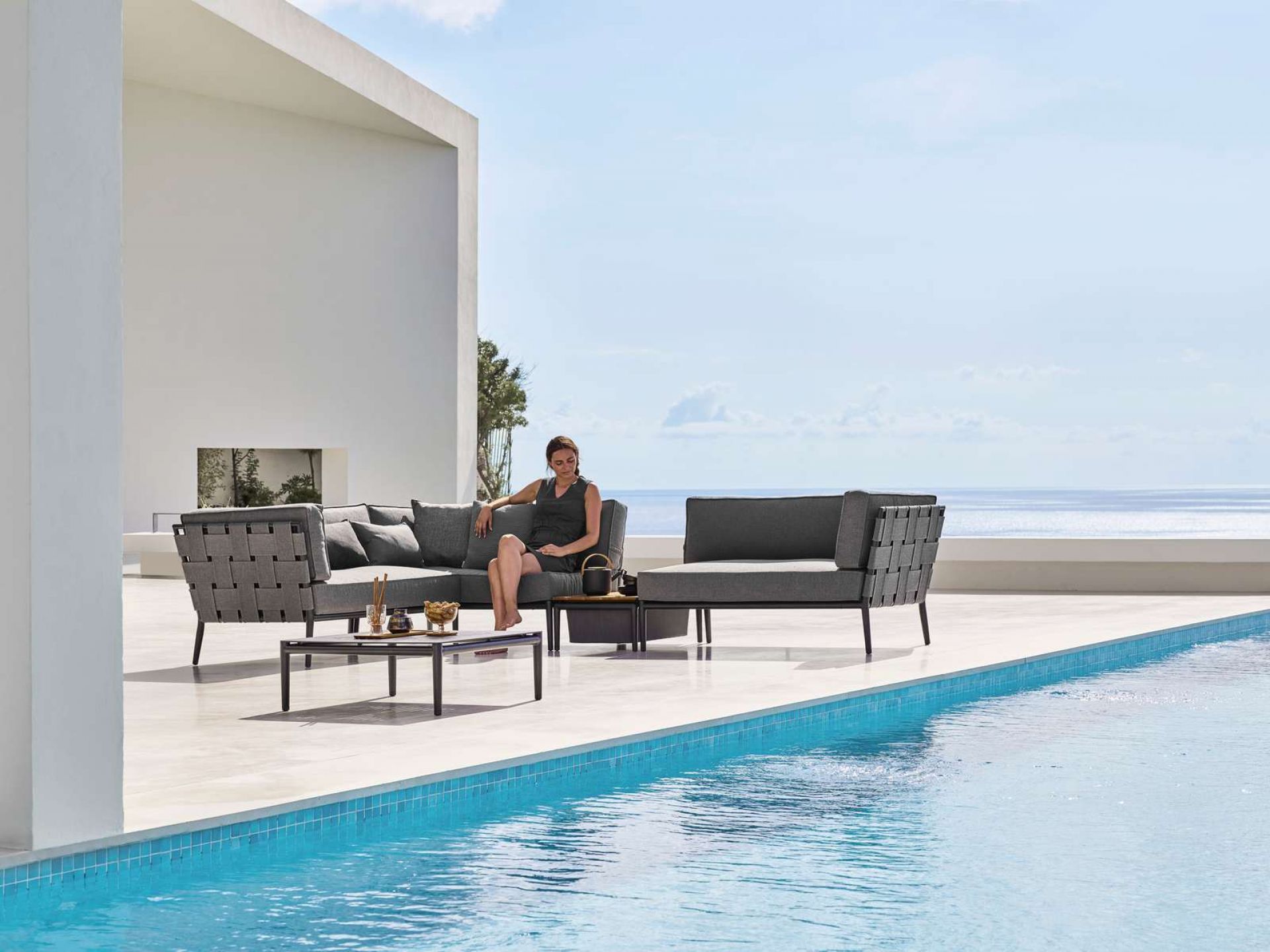 Conic Outdoor 2-Sitzer Modulsofa rechts Cane-Line